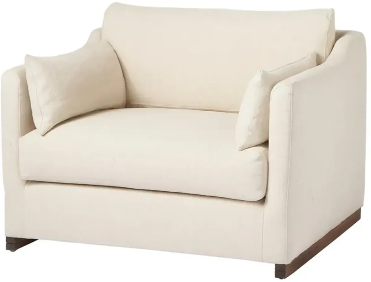 Cisco Home Dexter Wide Classic Cream Feather Down Occasional Arm Chair