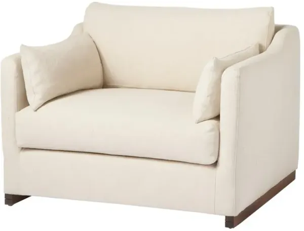 Cisco Home Dexter Wide Classic Cream Feather Down Occasional Arm Chair