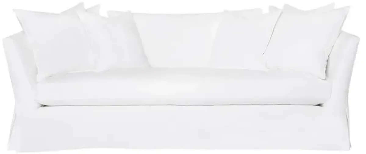 Cisco Home Seda Coastal Style Denim White Cotton Slip Cover Sofa - Small - 84"W
