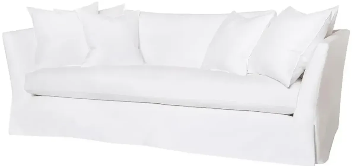 Cisco Home Seda Coastal Style Denim White Cotton Slip Cover Sofa - Small - 84"W