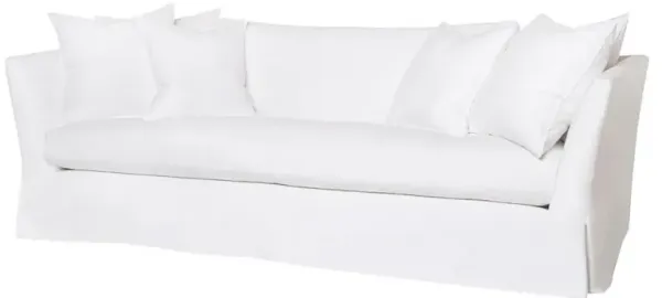 Cisco Home Seda Coastal Style Denim White Cotton Slip Cover Sofa - Large - 100"W