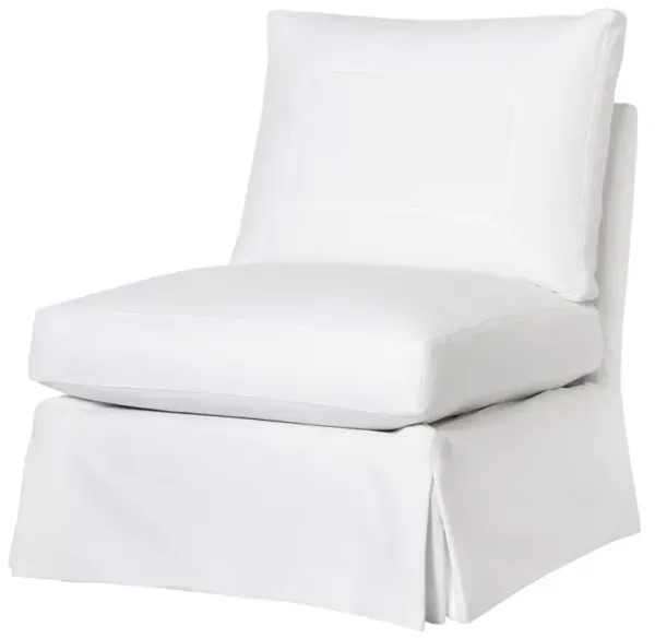 Cisco Home Seda Modern White Cotton Slipcovered Swivel Occasional Chair