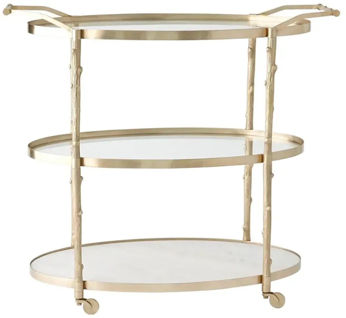 Wesley Modern Classic Antique Brass Twig Bar Cart