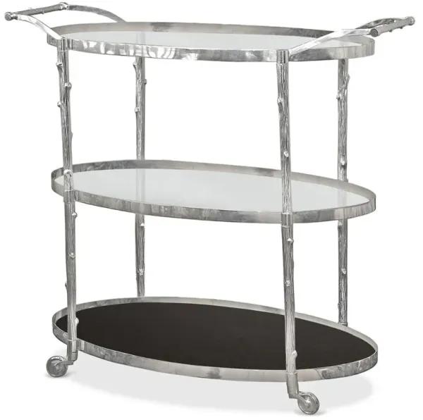 Wesley Modern Classic Nickel Twig Bar Cart