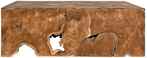 Bert Rustic Lodge Teak Rectangular Coffee Table