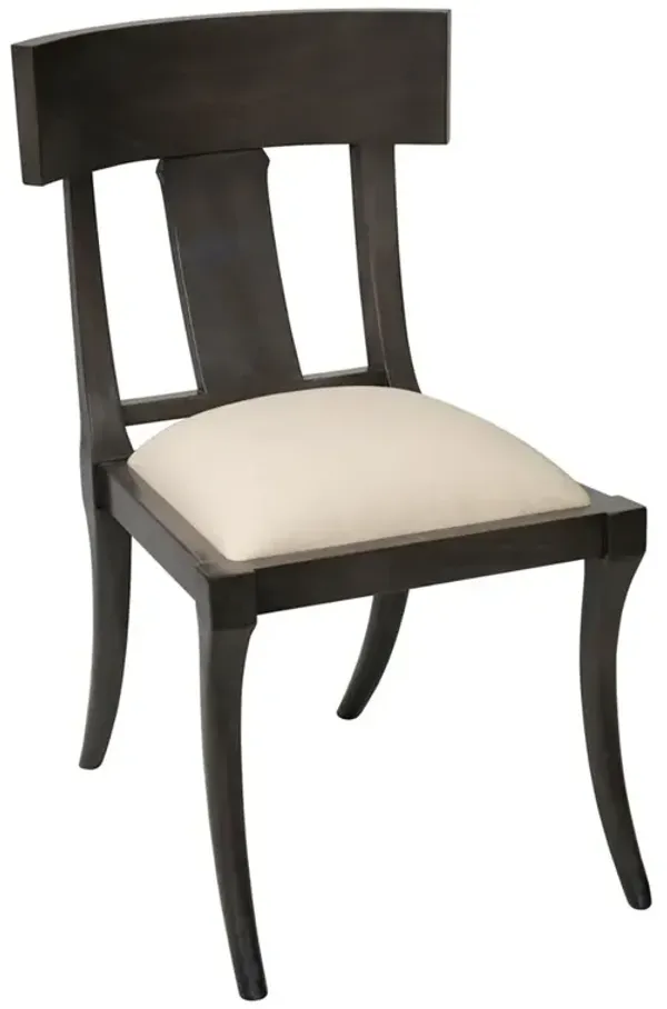 Miro Modern Classic Black Mahogany Wood Cream Upholstered Kilsmos Dining Chair