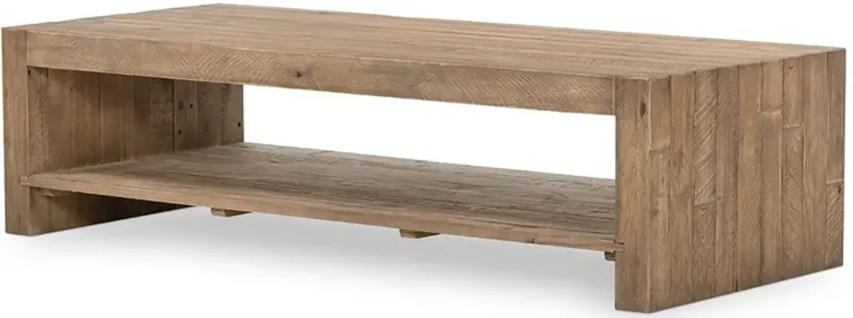 Wynn Modern Rustic Lodge Chunky Reclaimed Wood Rectangular Coffee Table