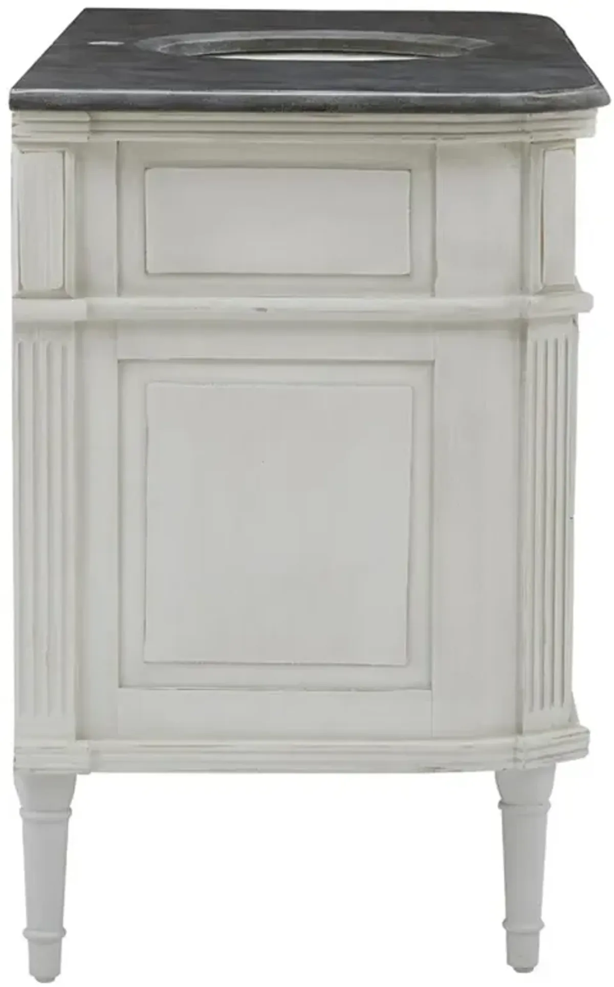 Johan French Country Blue Stone Antique White Oak Bath Vanity Sink - 50"