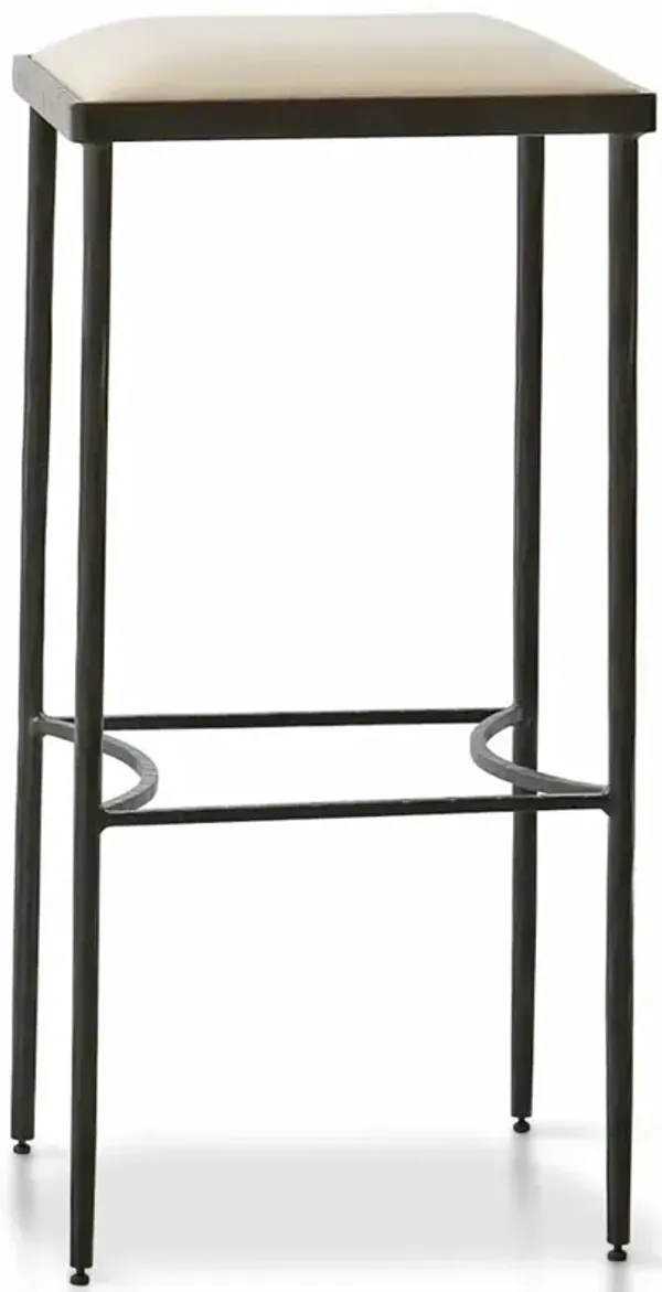 Calypso Industrial Muslin Upholstered Iron Barstool