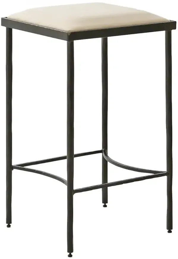 Calypso Industrial Muslin Upholstered Iron Counter Stool