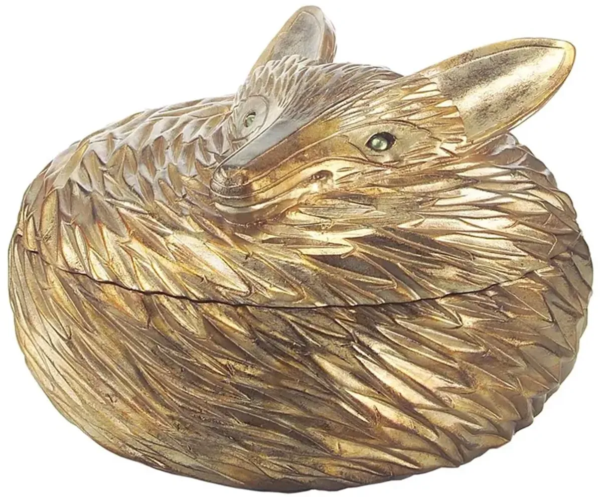 John-Richard Reynard Hollywood Regency Antique Silver Fox Sculpted Box
