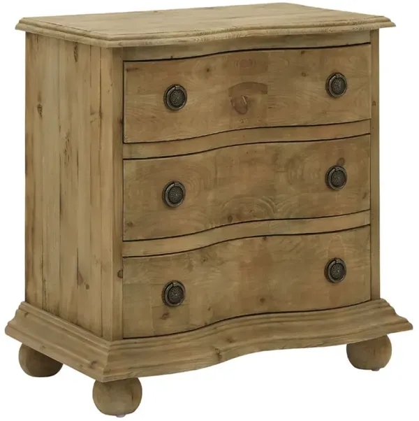 Indigo Rustic Lodge Natural Brown Reclaimed Pine Wood Nightstand