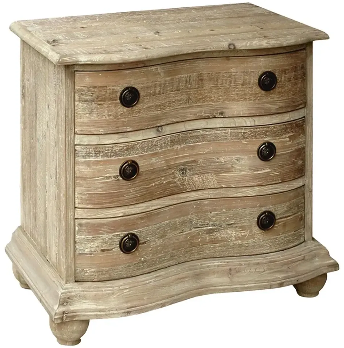 Indigo Rustic Lodge Washed Brown Reclaimed Pine Wood Nightstand