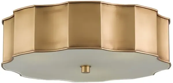 Alastor Hollywood Regency Antique Brass Scallop Ceiling Mount