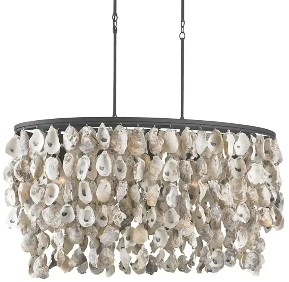 Sagg Coastal Beach Oyster Shell Wrought Iron Island Light