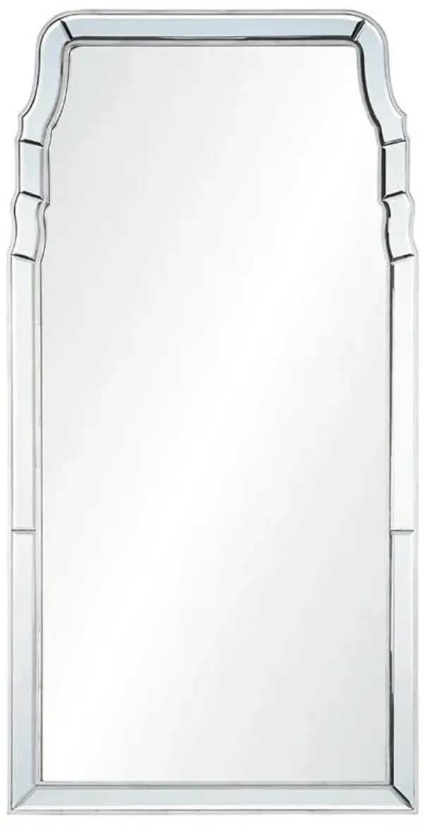 Beaune French Country Distressed Silver Leaf Frame Arch Wall Mirror