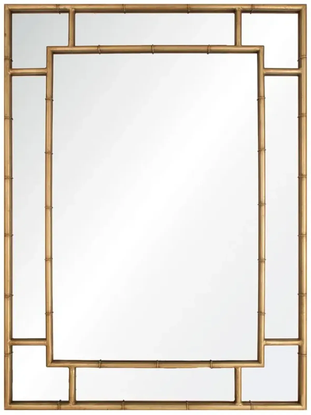 Gable Regency Distressed Gold Leaf Iron Bamboo Wall Mirror