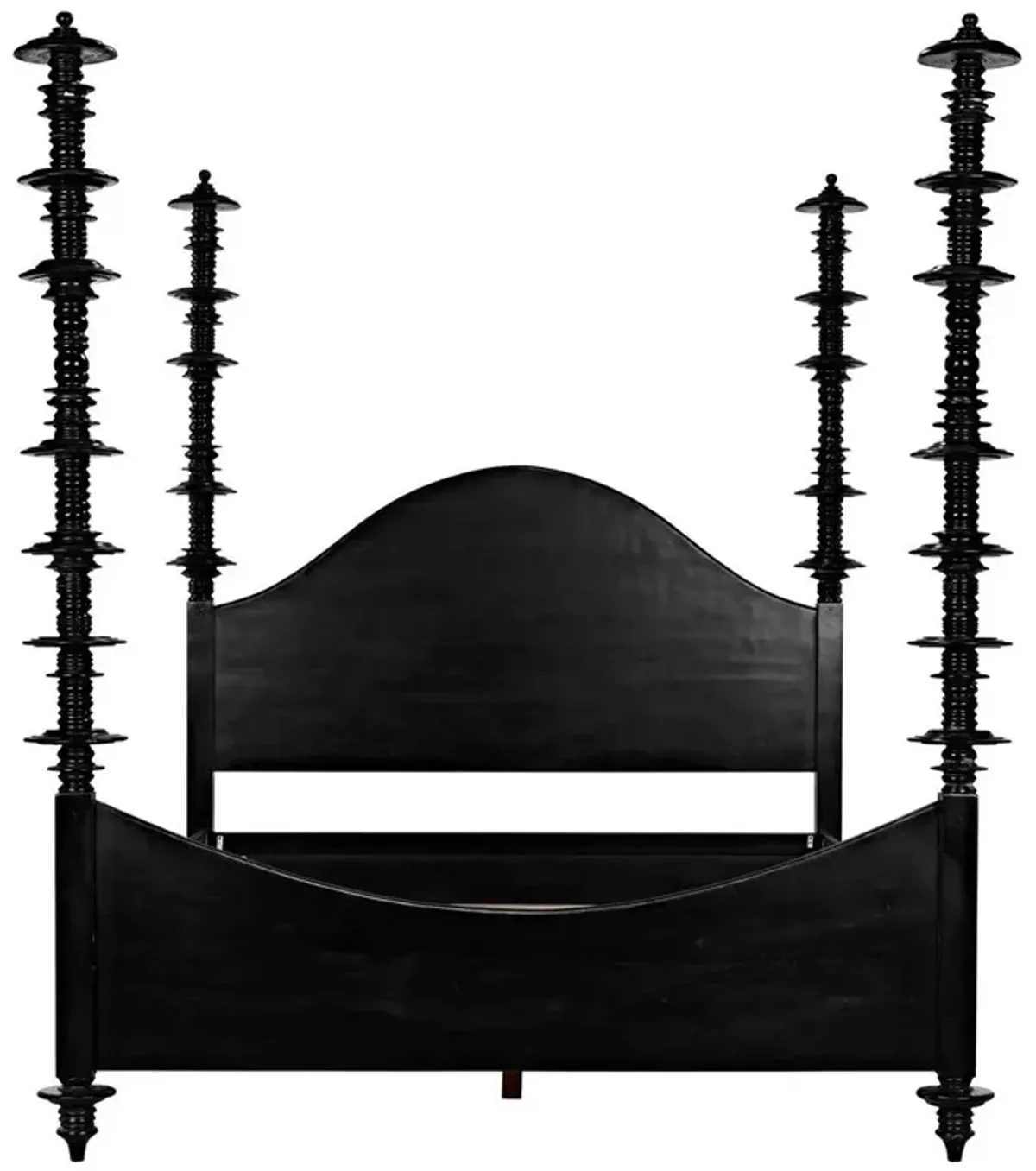 Floren Global Bazaar Rubbed Black Mahogany Wood Four Poster Bed - California King