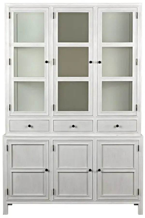 Caelor Updated Traditional Antique White Wash Hutch