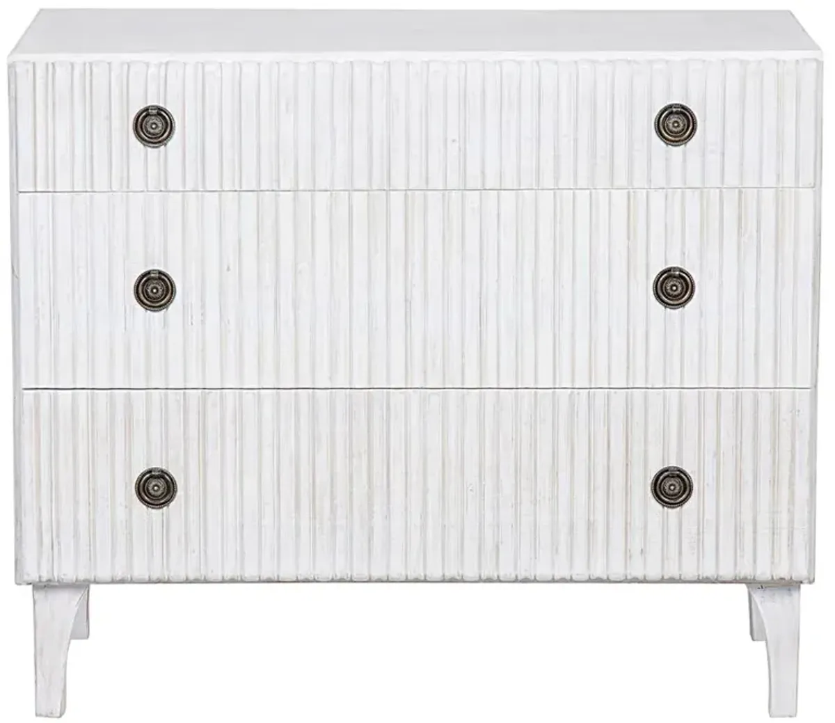Drake French Country Whitewash Mahogany Wood Bachelor Chest Dresser