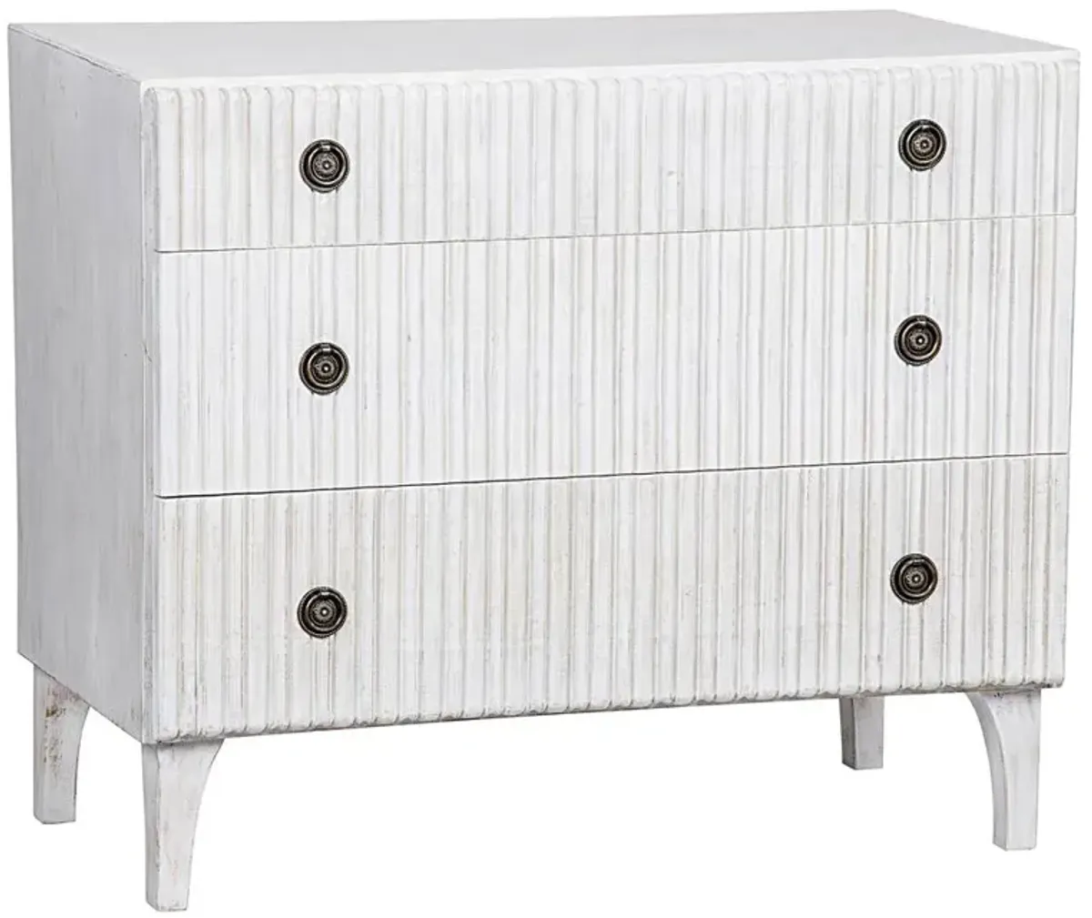 Drake French Country Whitewash Mahogany Wood Bachelor Chest Dresser