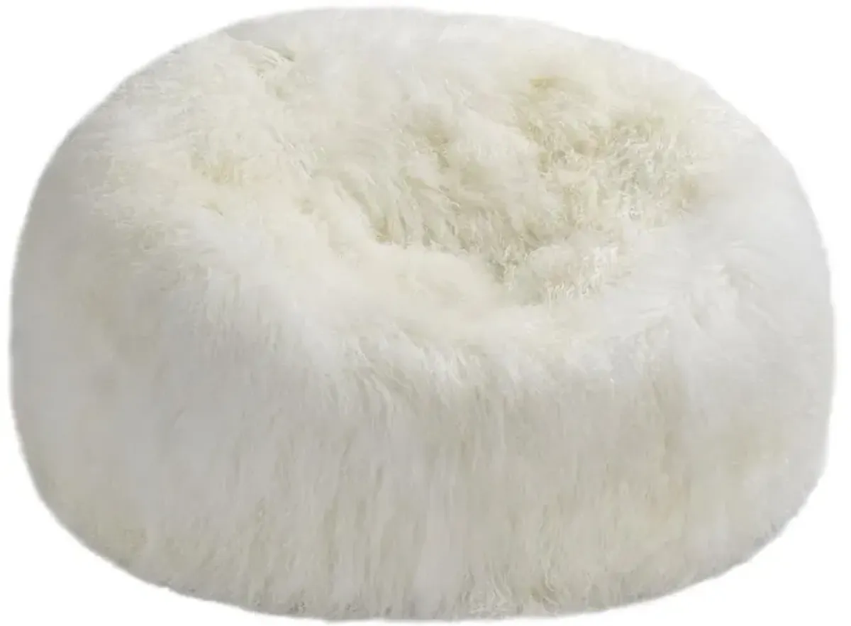 Lhasa Modern Tibet Ivory Sheepskin Fur Beanbag