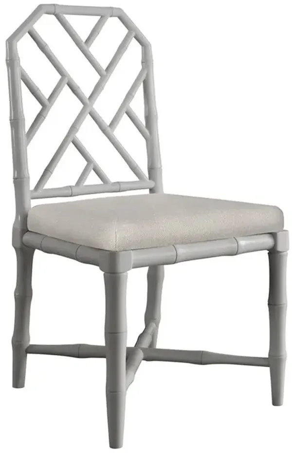 Jardin Hollywood Regency Pewter Bamboo Dining Chair
