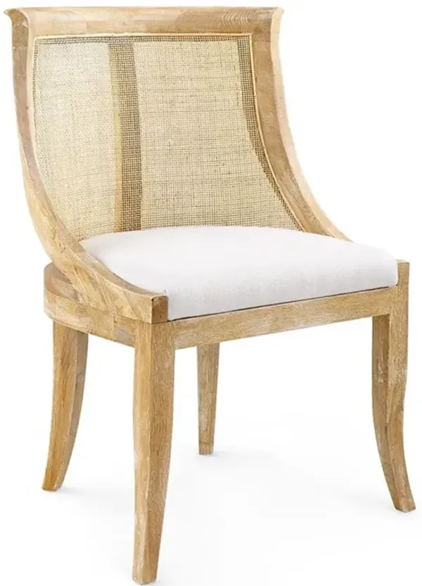 Monaco French Country Natural Mahogany Curved Cane Side Chair