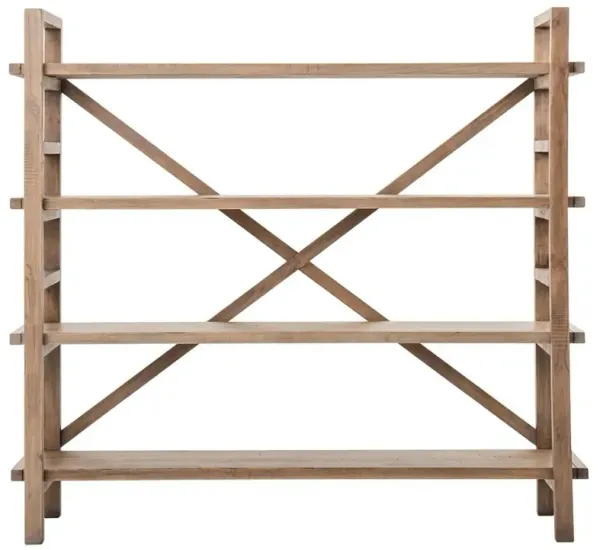 Rafal Rustic Lodge Brown Reclaimed Wood Open Bookshelf