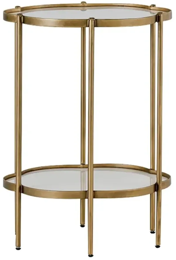 Clementine Hollywood Regency White Gold Petal End Table