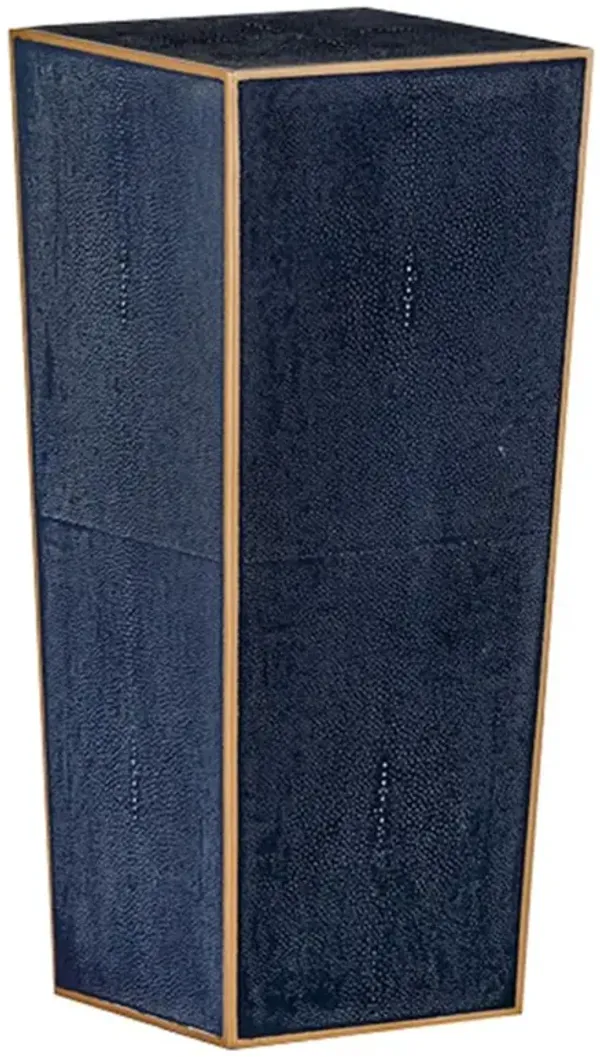 Cecil Hollywood Regency Navy Faux Shagreen Drink Table