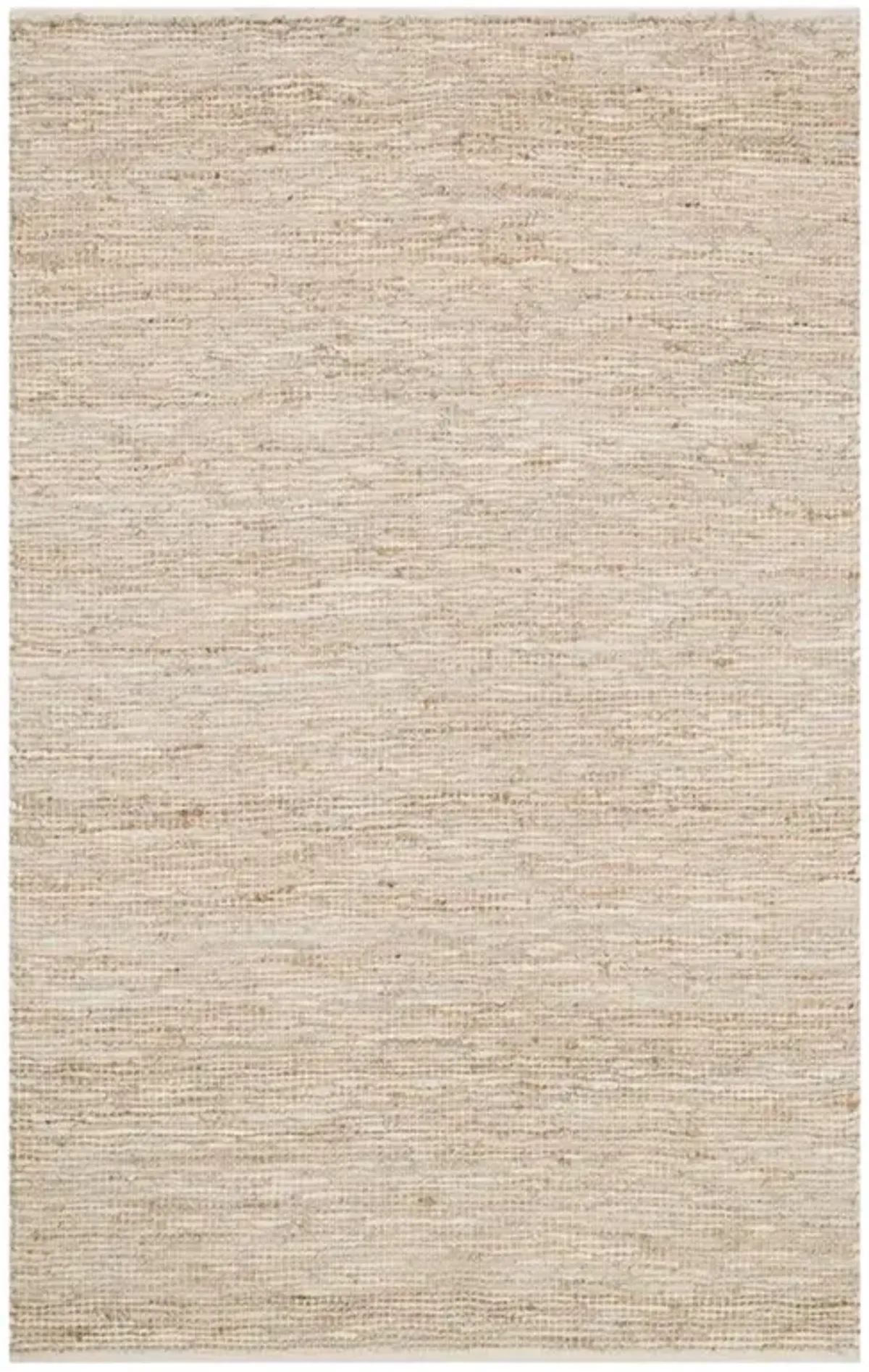 Orlin Coastal Ivory Jute Leather Woven Rug - 5'x7'6"