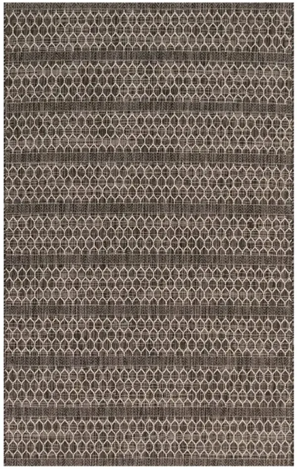 Selric Global Grey Black Pattern Indoor Outdoor Rug - 3'11"x5'10"