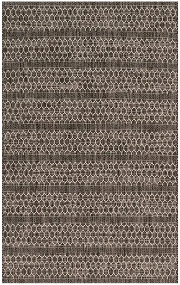Selric Global Grey Black Pattern Indoor Outdoor Rug - 7'10"x10'9"