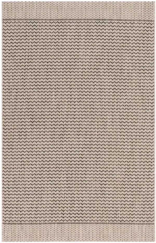 Selric Coastal Black Grey Zig Zag Indoor Outdoor Rug - 3'11"x5'10"