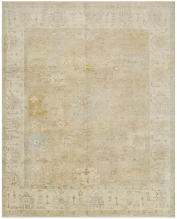 Forrest French Country Antique Dune Sky Wool Patterned Hand Knotted Rug - 4'x6'