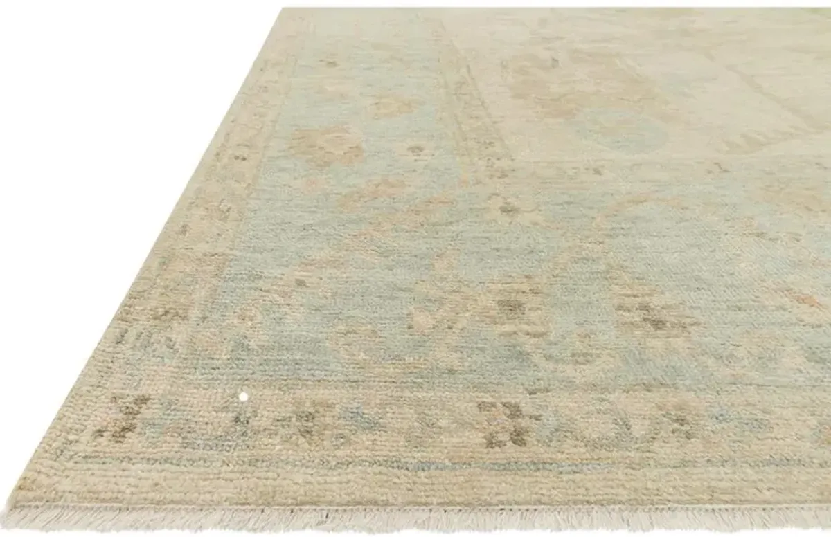 Forrest French Country Antique Blue Stone Wool Patterned Hand Knotted Rug - 8'6"x11'6"