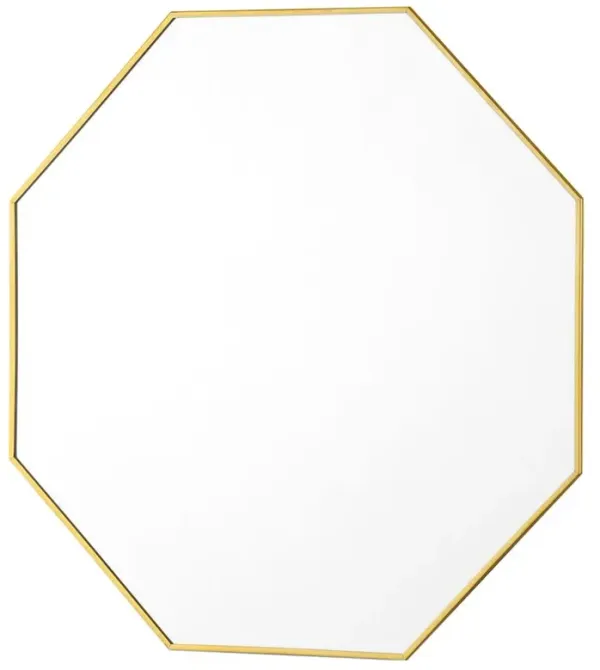 Eaves Modern Brass Octagon Wall Mirror - 19D
