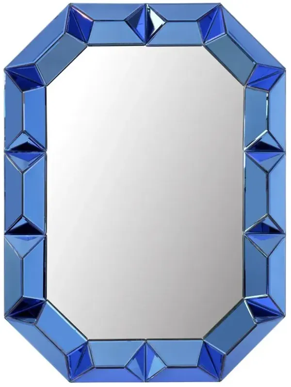 Romano Hollywood Regency Sapphire Blue Framed Wall Mirror