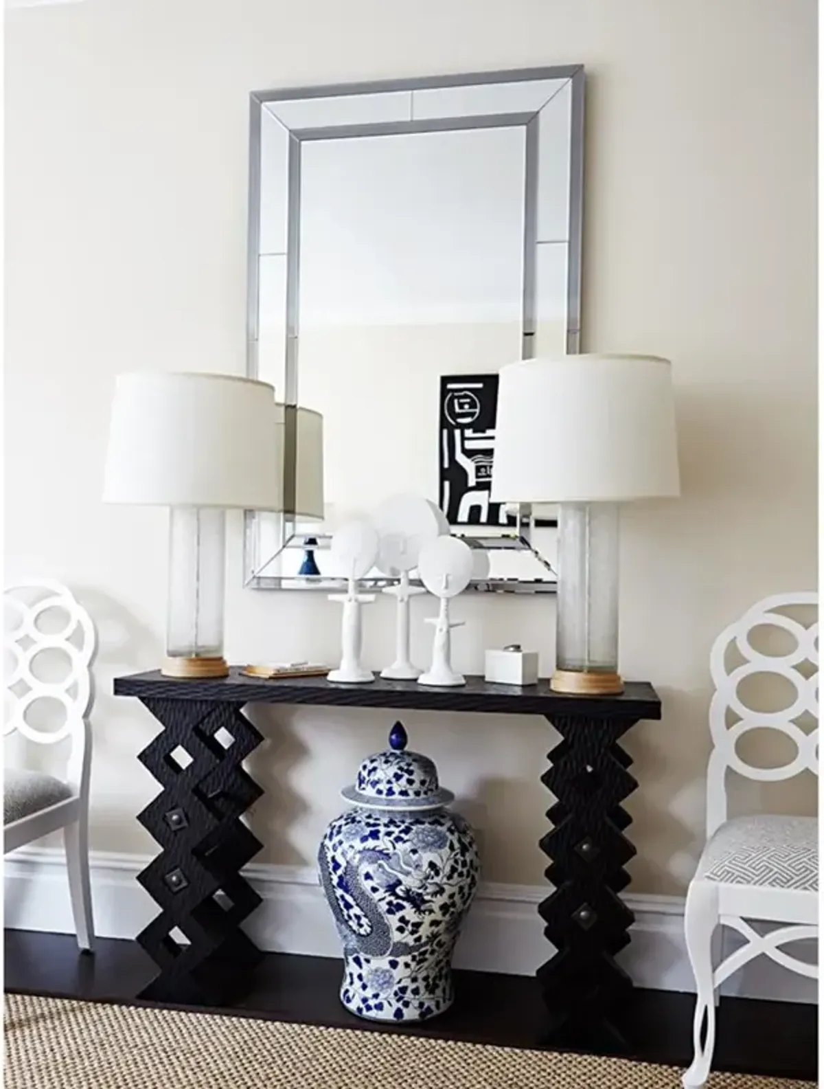 William Modern Classic Silver Frame Wall Mirror