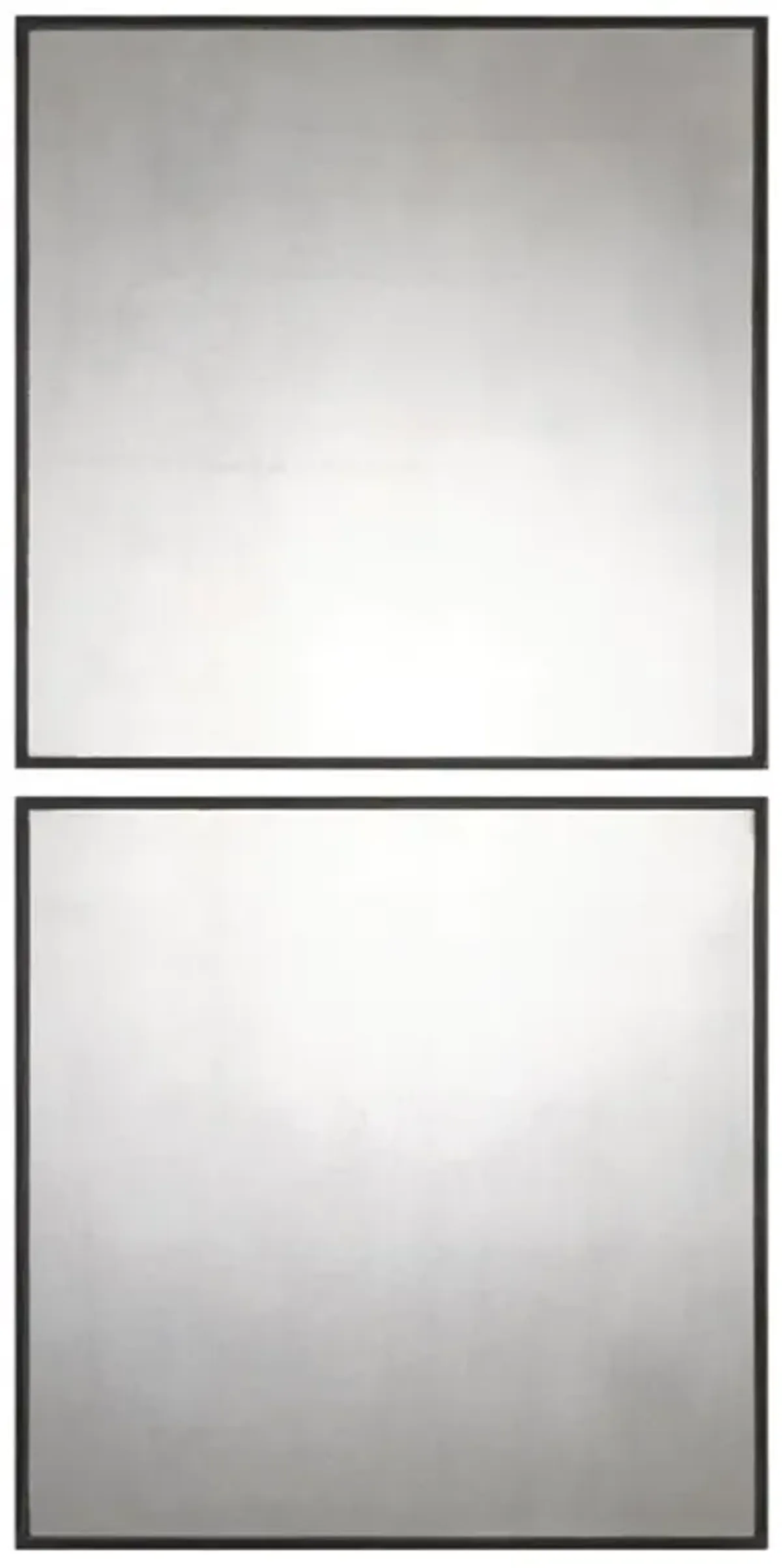 Tila Modern Industrial Black Block Square Wall Mirror - Set of 2