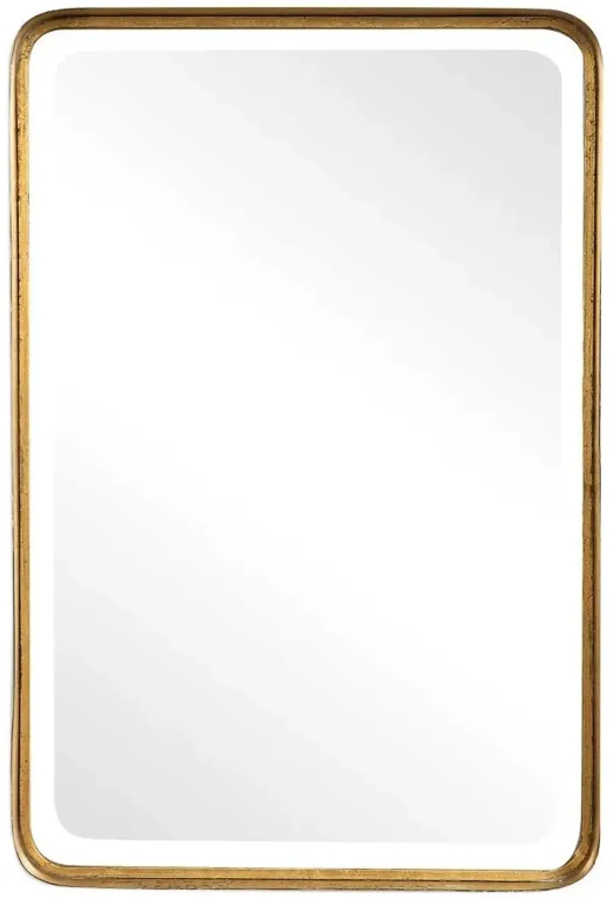 Rofel Modern Classic Gold Metal Strap Wall Mirror