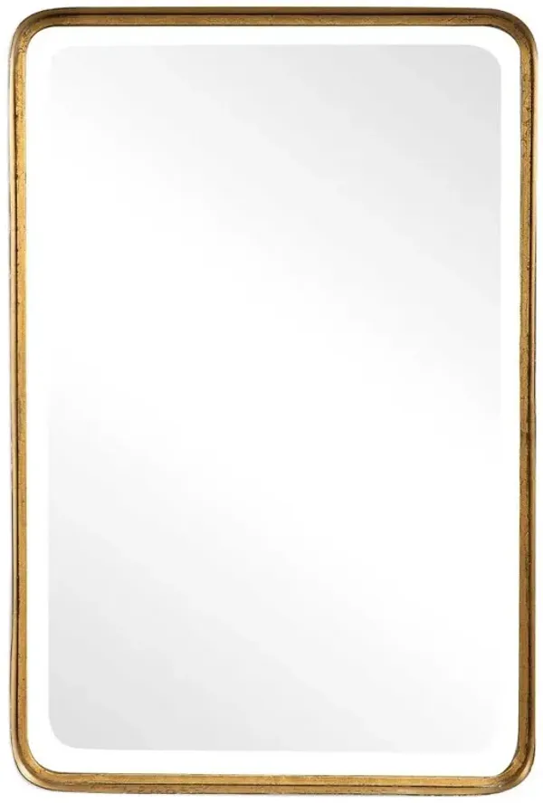 Rofel Modern Classic Gold Metal Strap Wall Mirror