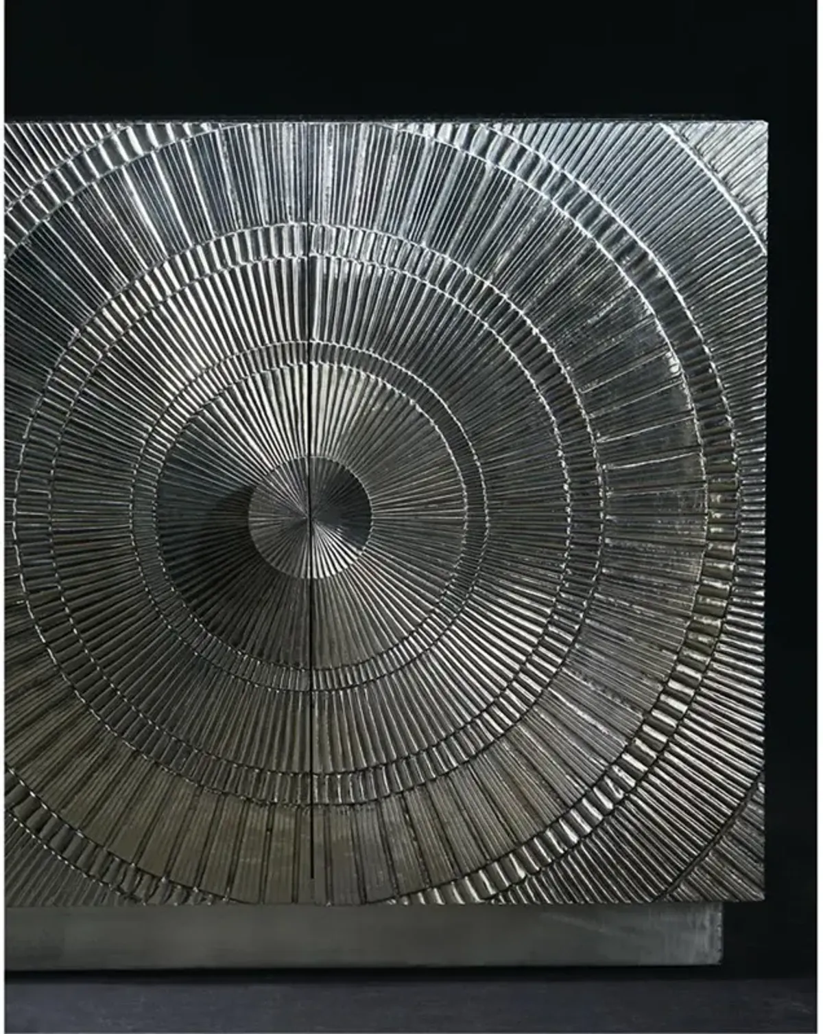 Vella Hollywood Regency Silver Burst Media Cabinet