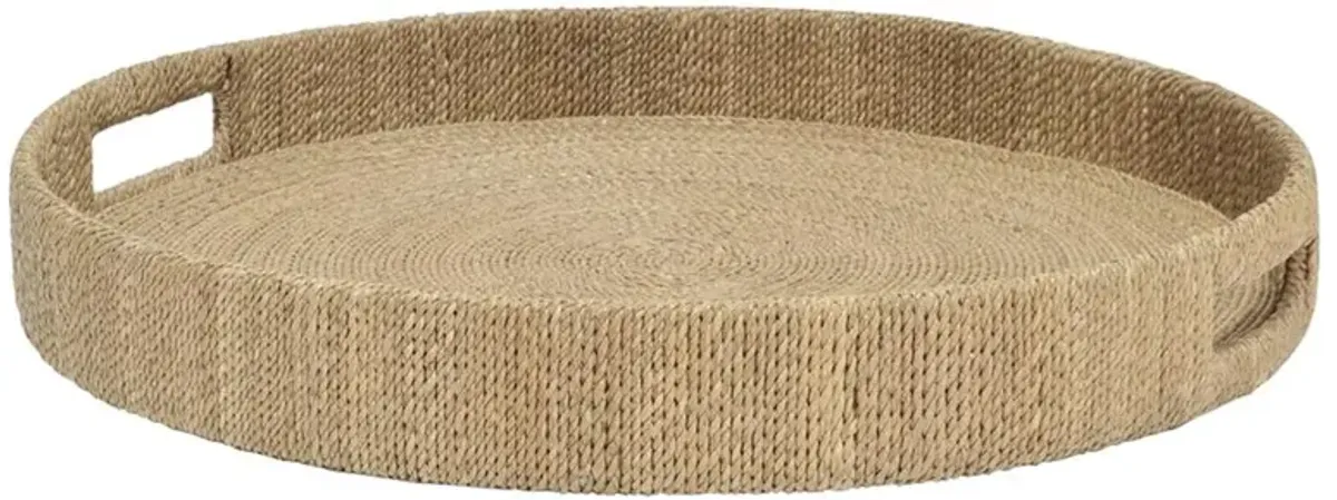 Palecek Monarch Coastal Wrapped Rope Seagrass Round Tray - L