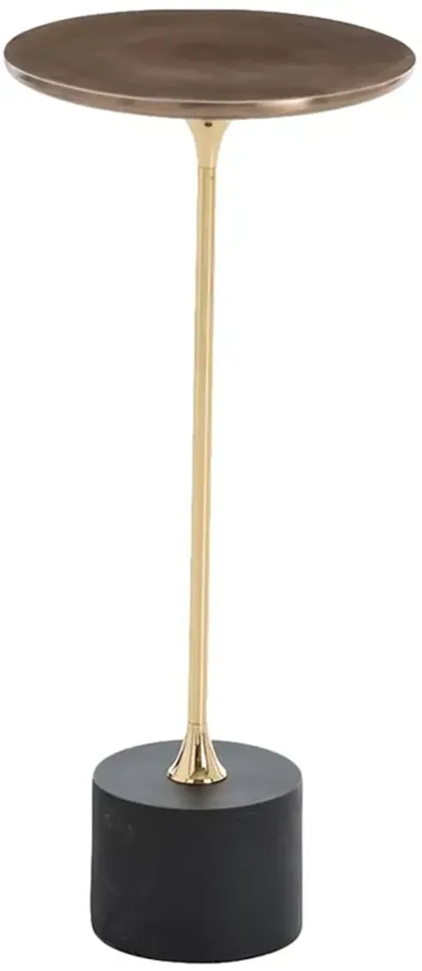 Fitz Retro Modern Mixed Metal Brass Iron Drink Table