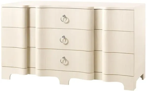 Bardot Lacquer Grasscloth Beige Dresser - 9 Drawer