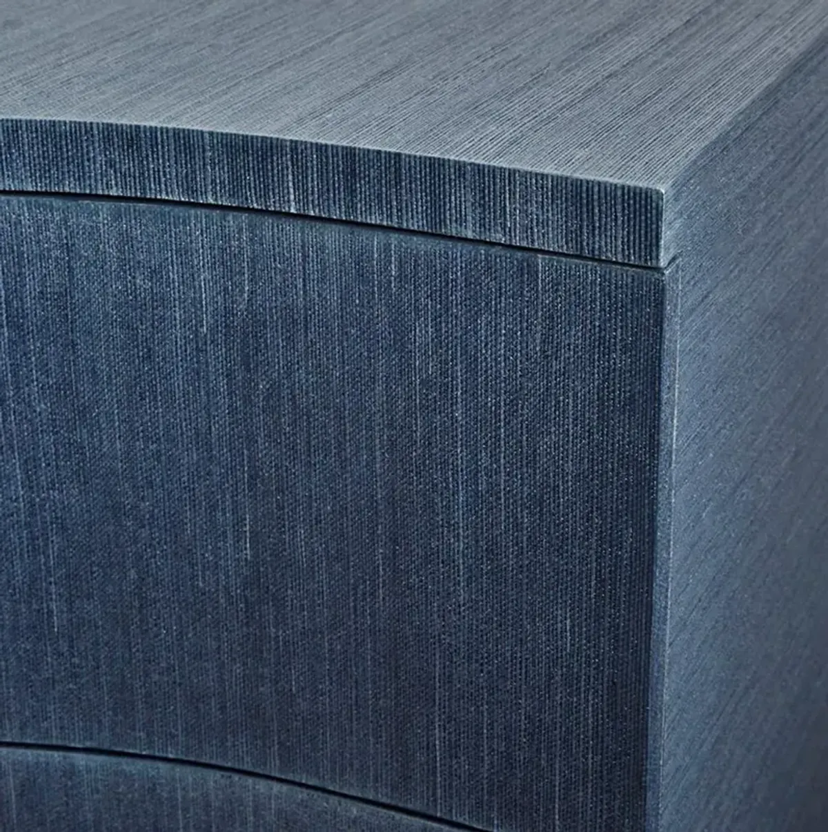 Bardot Lacquer Grasscloth Navy Blue Dresser - 9 Drawer