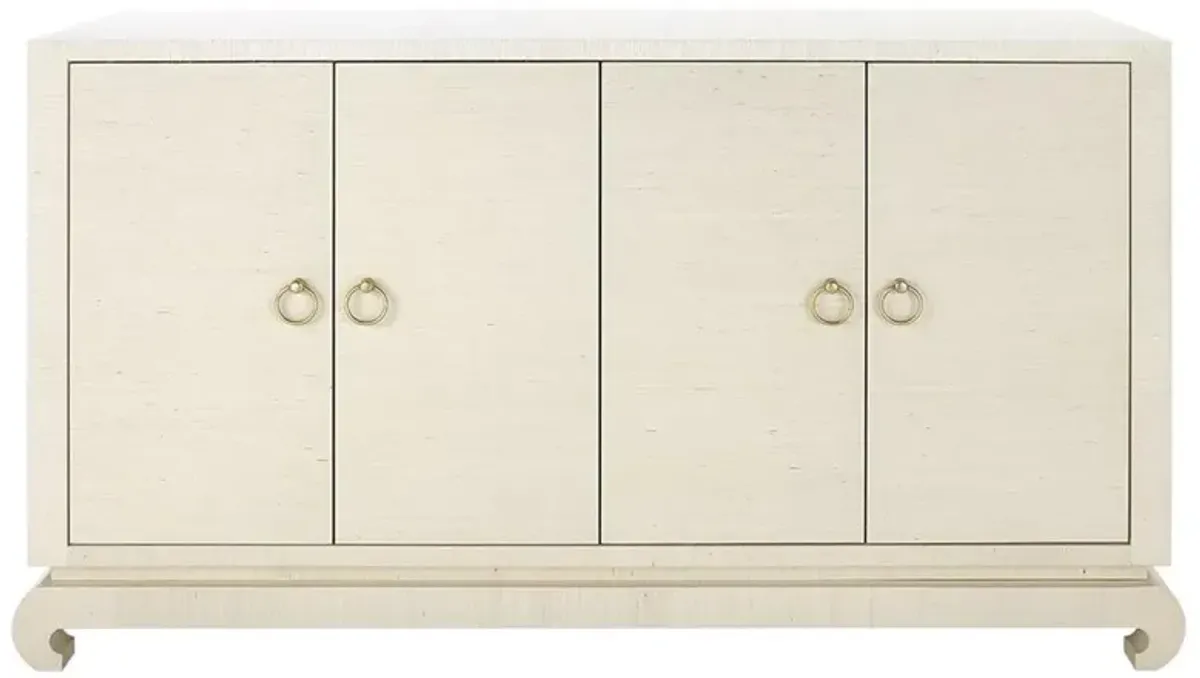 Meredith Regency Natural Grasscloth Chow Cabinet