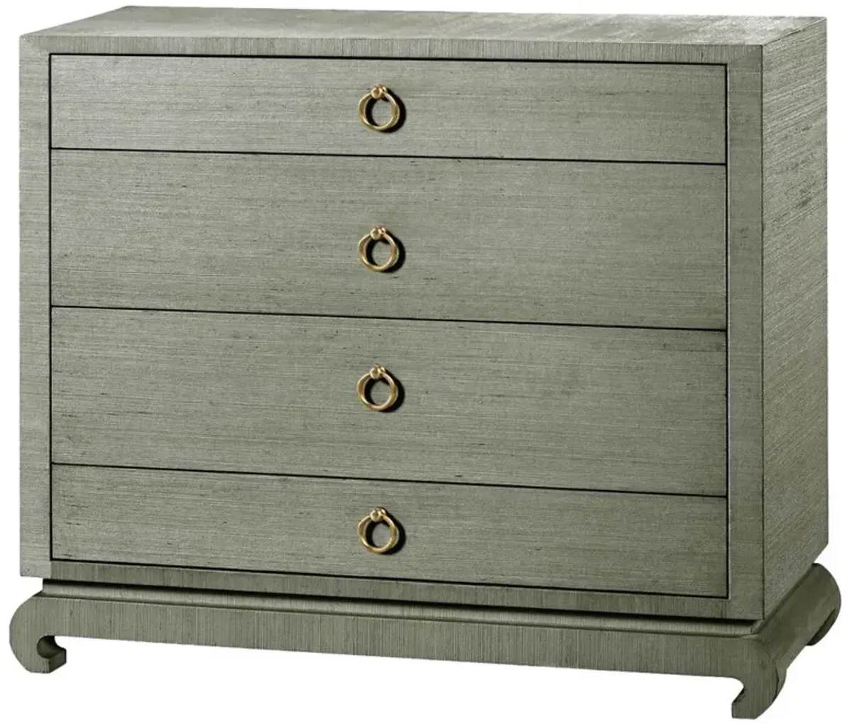 Ming Regency Sage Grasscloth Chow Dresser - 4 Drawer